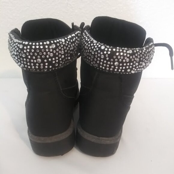 Black and silver rhinestone ankle boots girls size 13 - Picture 7 of 11